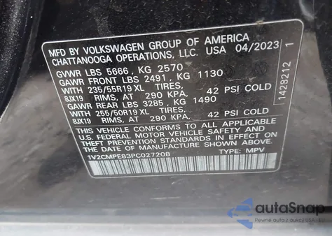 2023 Volkswagen Id.4 Pro z USA, uszkodzony, nr VIN 1V2CMPE83PC027208